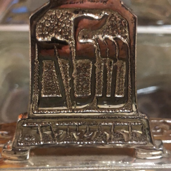 Vintage silver plated menorah featuring beautiful designs. Made in Israel. - Picture 11 of 11